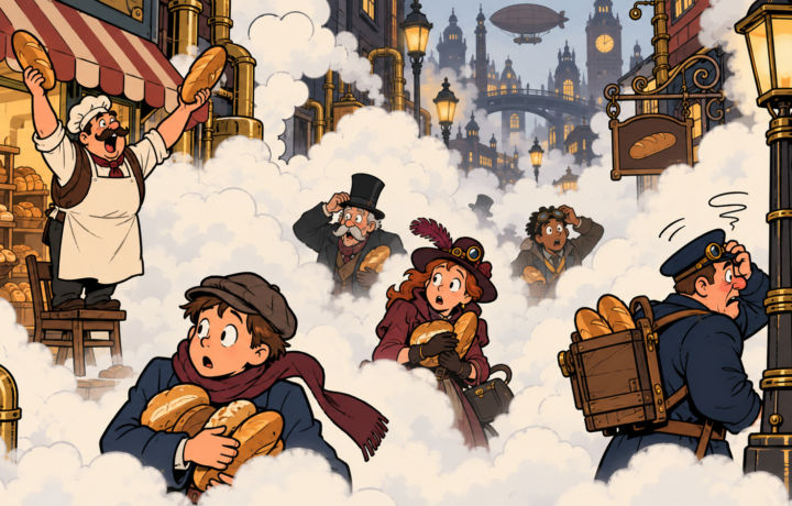 Bell Street Disappears in Steam; Bakery Continues Trading by Shouting Directions