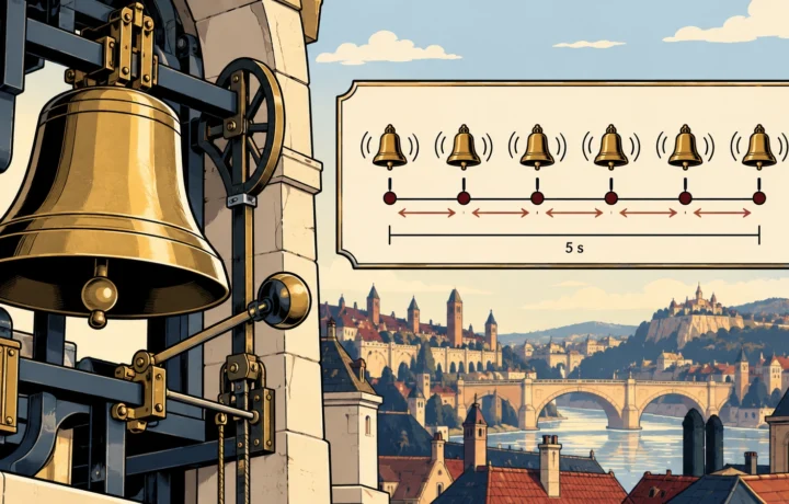 Bell Street clock and strike intervals for a Ventorn timing puzzle