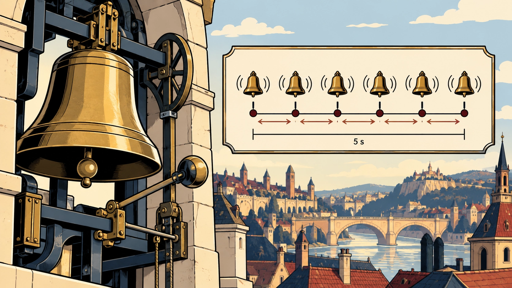 Bell Street clock and strike intervals for a Ventorn timing puzzle