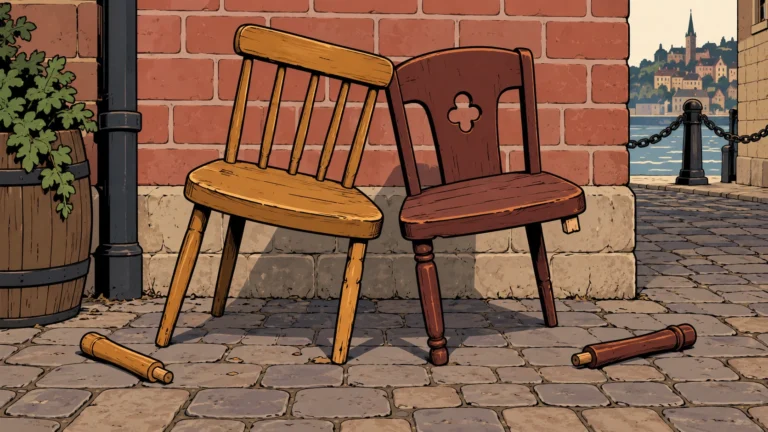 FOR SALE: Two Three-Legged Chairs