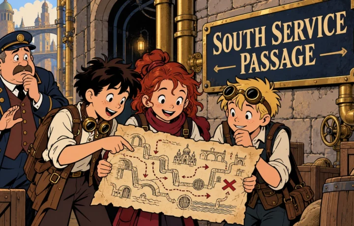 Children Find Forgotten “South Service Passage” Sign and Immediately Draw Secret Map