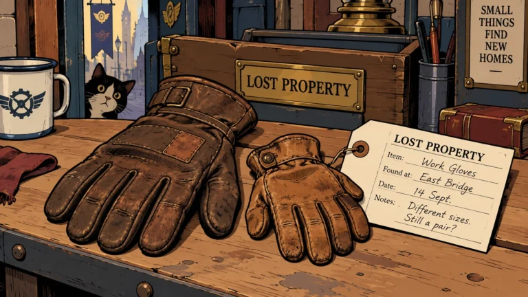 FOUND: Pair of Work Gloves, Different Sizes