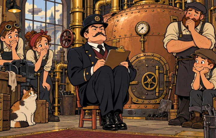 Boiler Inspector Sits in Child-Sized Chair and Finishes Inspection Anyway