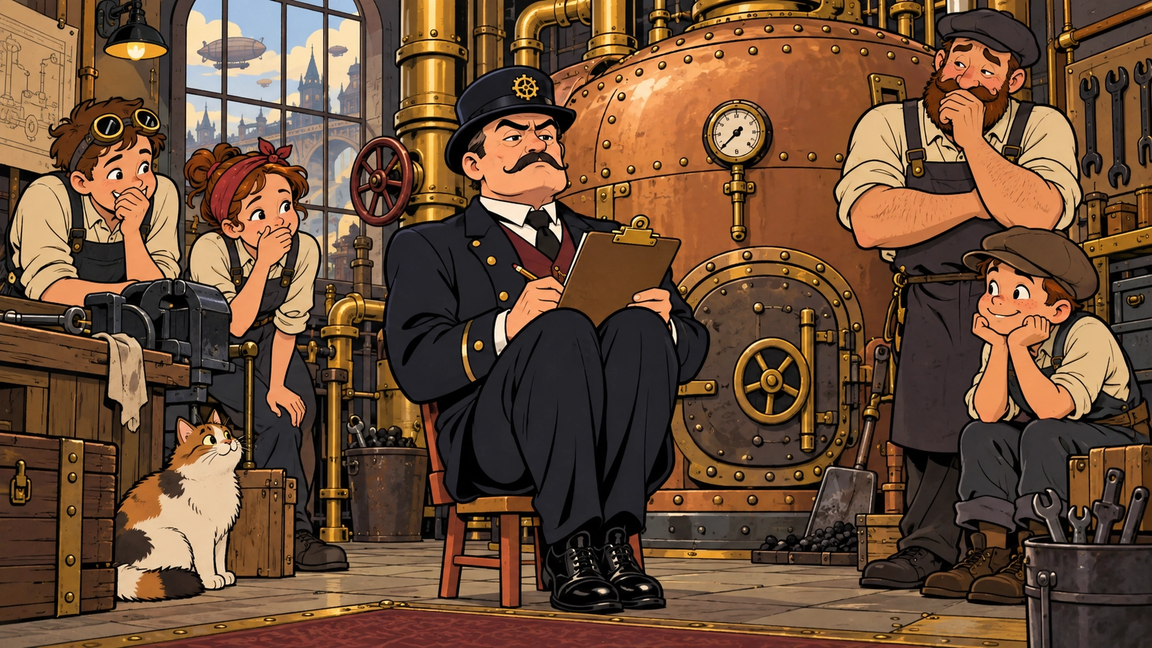 Boiler Inspector Sits in Child-Sized Chair and Finishes Inspection Anyway