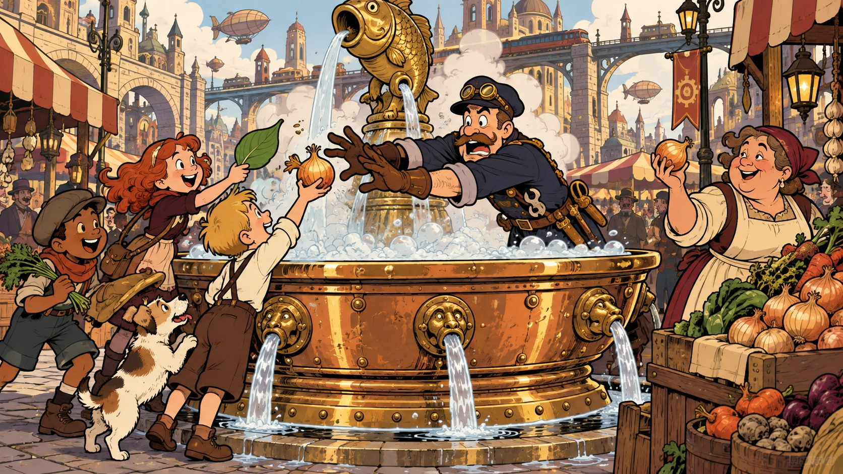 East Market Fountain Begins Bubbling; Children Declare It Soup