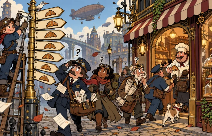 Street Direction Sign Rotates in Wind and Sends Everyone to the Same Bakery