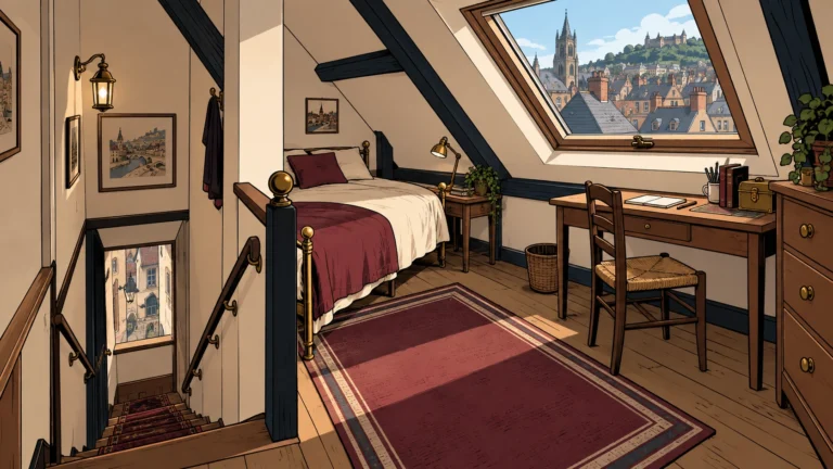 TO LET: Attic Room with Steep Stairs