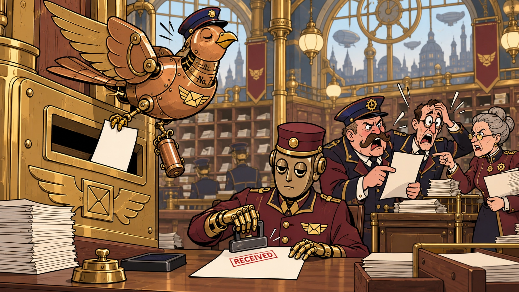 Postal Bird Files Complaint by Delivering Complaint Form to Itself