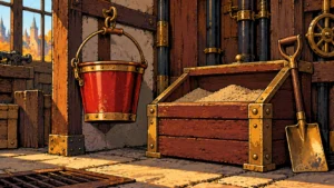 Designated fire buckets must remain empty, clean and immediately available for emergency use