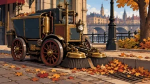 Mechanical street sweepers are operating more frequently during the leaf-fall period