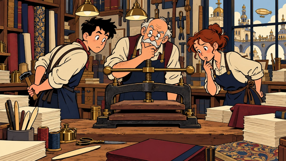 Bookbinder’s Press Sticks Closed Around Absolutely Nothing