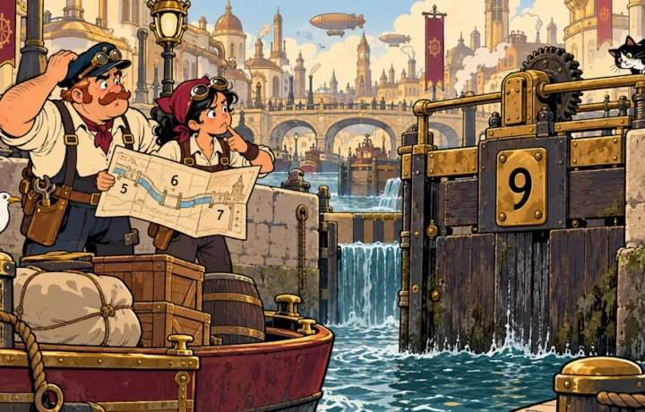 Canal Lock Number Plate Reads 6 Upside Down; Two Maps Briefly Disagree