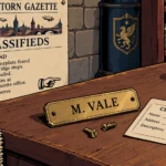 FOUND: Brass Nameplate Reading M. VALE