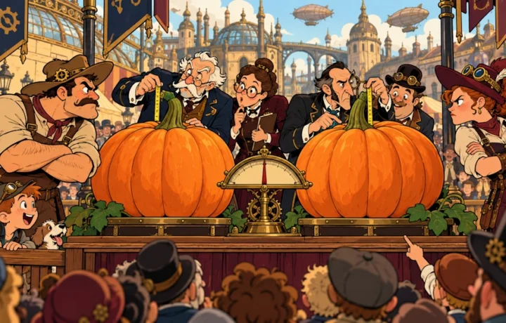 Pumpkin Competition Ends in Tie; Judges Measure Stem Curvature