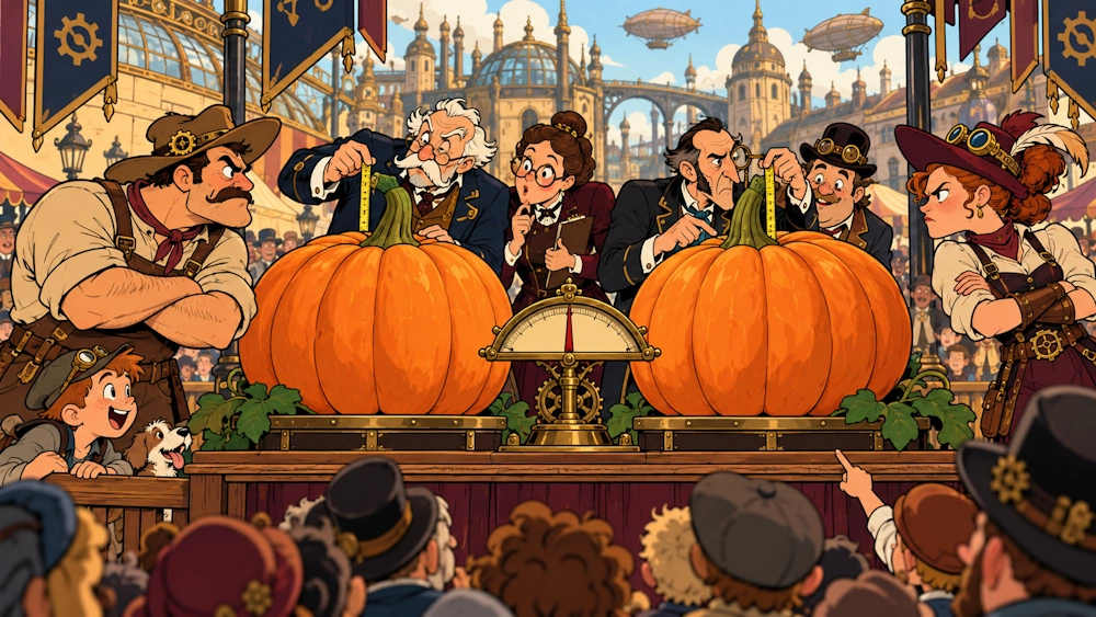 Pumpkin Competition Ends in Tie; Judges Measure Stem Curvature