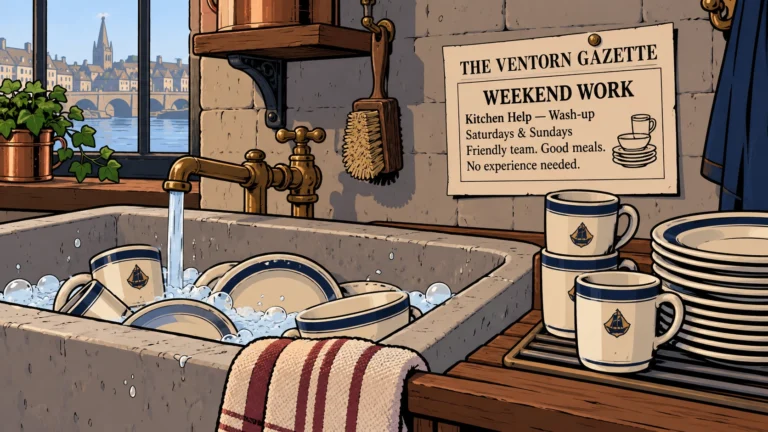 HELP WANTED: Weekend Tea-Room Dishwasher