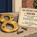 FOUND: Brass Door Number 8