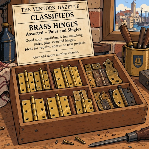 FOR SALE: Box of Brass Hinges